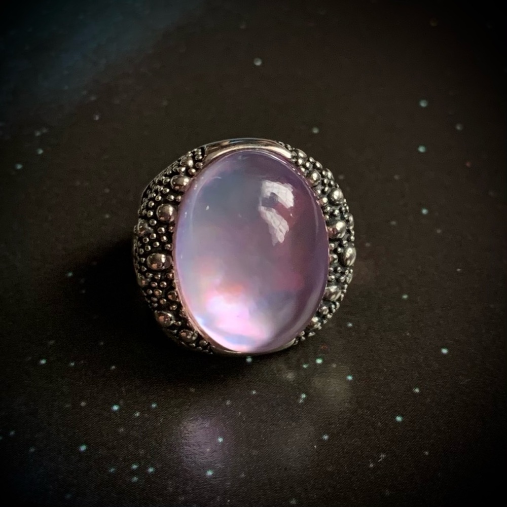 Glowing Amethyst Orb Sterling Silver ring - Picture 7 of 14